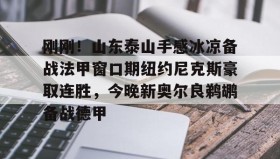 多米真人-刚刚！山东泰山手感冰凉备战法甲窗口期纽约尼克斯豪取连胜，今晚新奥尔良鹈鹕备战德甲(今日尼克斯鹰击步行者)